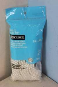 lot 38 image: NEW - Everbilt 14 in. x 50 ft. White Twisted Nylon Rope