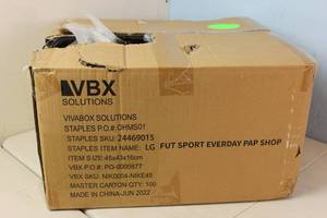 lot 262 image: Box of 100 NIKE Brown Paper Bags Vivabox Solutions Large 45 CM X 43 CM X 16 CM