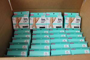 lot 290 image: 36 Packs of Leggs to Go Ultra Sheer Knee High Plus Off Black Sheer Toe