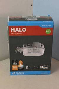 lot 11 image: NEW - Halo ALB 250-Watt Equivalent Integrated LED Gray Dusk to Dawn Area Light, 4000K MSRP $44.97