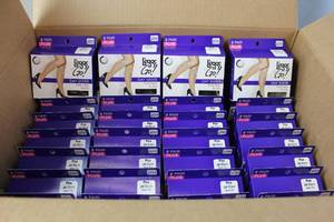lot 271 image: 36 Packs of Leggs to Go Day Sheer Knee High Plus Jet Black Sheer Toe