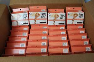 lot 282 image: 36 Packs of Leggs to Go Ultra Sheer Pantyhose X-Large Off Black Sheer Toe