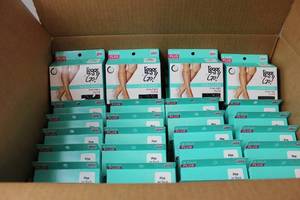 lot 283 image: 36 Packs of Leggs to Go Ultra Sheer Knee High Plus Jet Black Sheer Toe
