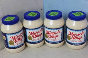 lot 358 image: 4 Jars of Miracle Whip Sealed - Best By 2282023