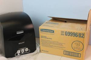 lot 515 image: KIMBERLY-CLARK PROFESSIONAL Sanitouch Roll Towel Dispenser Hardwound, 8 in Paper Towel Wd, 1 34 in Smoke Color