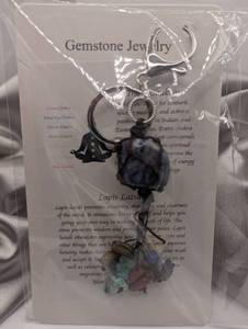 lot 604 image: Lapis Lazuli Gemstone Jewelry Keychain