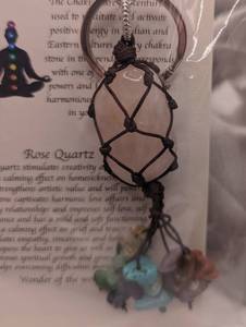 lot 607 image: Rose Quartz Gemstone Jewelry Keychain