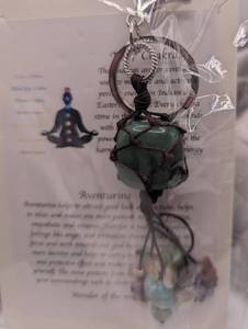 lot 608 image: Aventurine Gemstone Jewelry Keychain