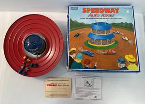 lot 1 image: 2001 Schylling Collectors Series Tin Toys Speedway Auto Racer Wind Up Toy NIB With COA