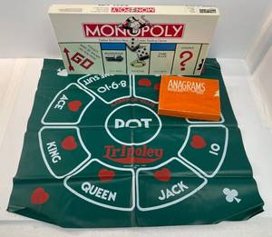 lot 9 image: Three Vintage Games Including Monopoly, Anagrams And More