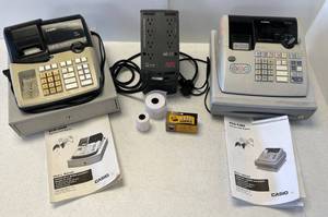 lot 39 image: Group Of Misc. Electronics Including Casio PCR-260B And Casio PCR-T265 Cash Registers And More
