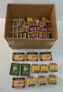 lot 70 image: Group Of Vintage Decorative Thumb Tacks In Original Boxes And More
