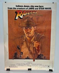 lot 83 image: 1981 (Raiders Of The Lost Ark) Movie Theatre Poster (Some Tears And Stains Present) 30x40 