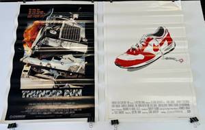 lot 89 image: Two 1980s Movie Theatre Posters 1 (The Man With One Red Shoe Nike Version)  1(Thunder Run) 27 x 40