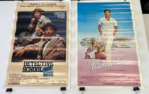 lot 94 image: Two 1980s Movie Theatre Posters 1 (Detective School Drop Outs)  1(The Flamingo Kid) 27 x 40