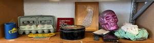 lot 115 image: Shelf Full Of Misc. Vintage Items