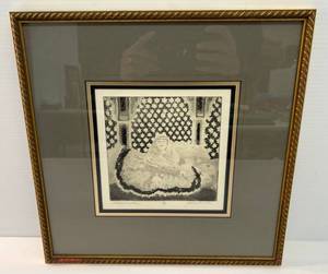 lot 134 image: Jamie Hume Pencil Signed Etching Framed Behind Glass 14 x 14