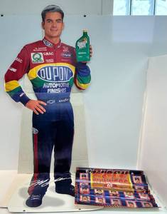 lot 135 image: Jeff Gordon Quaker State Cardboard Cutout And 1996 Busch Beer Poster