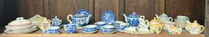 lot 151 image: Shelf Full Of Misc. Vintage Miniature Tea Sets Including Blue Willow And More