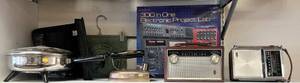 lot 181 image: Shelf Full Of Misc. Vintage Items Including Radios And More