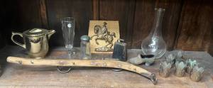 lot 188 image: Shelf Full Of Misc. Vintage And Primitive Items