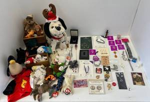 lot 190 image: Large Group Of Misc. Miniatures Including Ty Beanie Babies And More