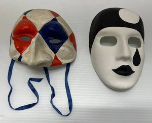 lot 220 image: Two Vintage Paper Mache Masks