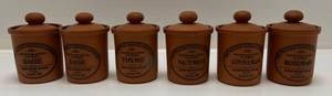 lot 231 image: 1960s Vintage Henry Watson Pottery Terra Cotta Spice Jars England