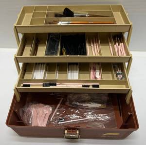 lot 234 image: Tackle Box Full Of Mary Kay Makeup Brushes And More