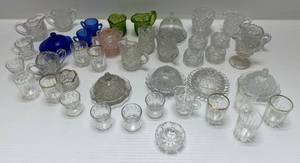 lot 255 image: Group Of Misc.Vintage Miniature Cut Glass Items