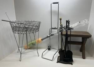 lot 260 image: Large Group Of Misc. Including Three Tier Metal Store Display Rack And More
