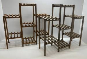 lot 261 image: Two Multi Tier Wood Plant Stands 28 x 28 x 9