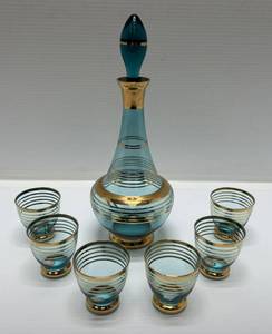 lot 272 image: Vintage Bohemia Crystal Decanter And 6 Glasses