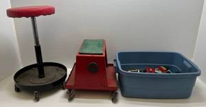 lot 298 image: Group Of Misc. Tools, Stool And More