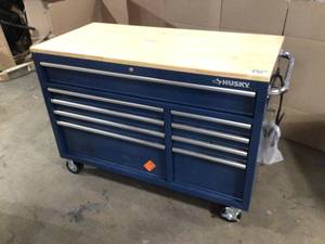 Husky Tool Cabinet Chest, Navy Blue, Open Box Review all pictures