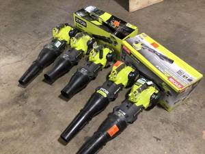 Mix lot of assorted Ryobi Jet fan blowers, Customer returns review all pictures