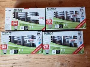 lot 65 image: Lot of 4 Boxes of 60 Watt Ecobulbs