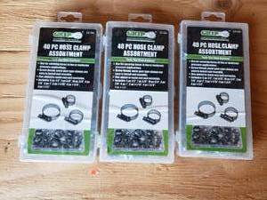 lot 82 image: Lot of 3 - 40 Piece Hose Clamp Assortment