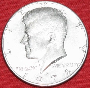 Lot of (3) 1974 P, 1974 P, 1974 D Kennedy Half Dollar Coins Circulated