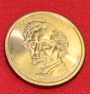 Lot of (2) 2010 Lincoln, Pierce Presidential Dollar Coins