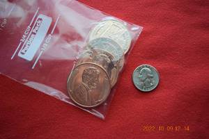 Lot of (4) Lincoln Wheat Cent Copper Bullion Rounds BrilliantUncirculated (BU) .999 Fine 1 AV ounce (New, Undated)