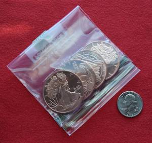 Lot of (4) Walking Liberty Copper Bullion Rounds BrilliantUncirculated (BU) .999 Fine 1 AV ounce (New, Undated)