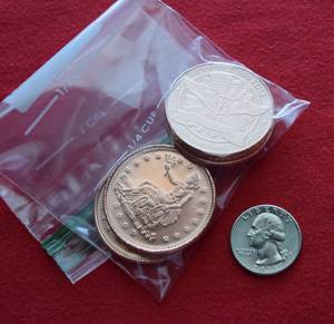 Lot of (4) Trade Dollar Copper Bullion Rounds BrilliantUncirculated (BU) .999 Fine 1 AV ounce (New, Undated)