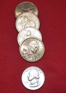 Lot of (3) 2009 D Sacajawea US Liberty Gold Colored Coins Three Sisters