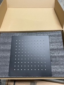 lot 9 image: 1-Spray Patterns with 2.6 GPM 10 in. Wall Mount Rain Fixed Shower Head in Matte Black