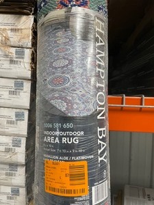 lot 12 image: Hampton Bay AloePink 8 ft. x 10 ft. Medallion IndoorOutdoor Patio Area Rug