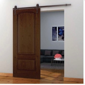 lot 34 image: New Everbilt 72 in. Dark Oil-Rubbed Bronze Strap Sliding Barn Door Track and Hardware Kit