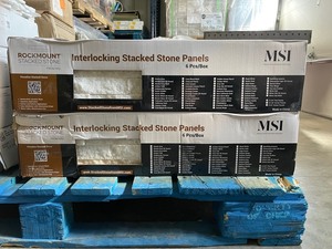 lot 44 image: 11 boxes MSI Arctic White Ledger Panel 6 in. x 25.52 in. Textured Marble Stone Look Wall Tile (6 sq. ft.Case)
