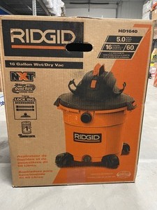 lot 50 image: Ridgid 16 Gallon 5.0 Peak HP NXT WetDry Shop Vacuum with Filter, Locking Hose and Accessories