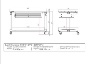 lot 83 image: Husky 46 in. Adjustable Height Work Table with 2-Drawers in Black
